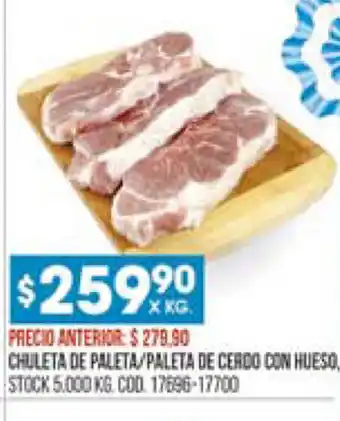 Coto Chuleta De Paleta / Paleta De Cerdo Con Hueso x kg oferta