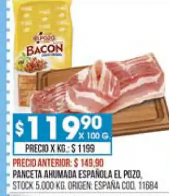 Coto Panceta Ahumada Española El Pozo x 100g oferta