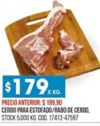 Coto Cerdo Para Estofado / Rabo De Cerdo x kg oferta