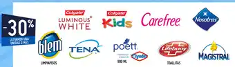 Walmart -30% Blem, Colgate Luminous White, Tena, Colgate Kids, Tena, Poett, Carefree, Nosotras, Lifebuoy, Magistral oferta