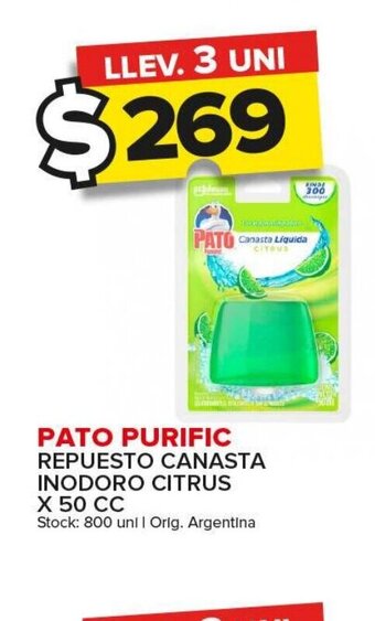 Carrefour Maxi Pato Purific Repuesto Canasta Inodoro Citrus oferta