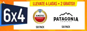 Walmart 6x4 Amstel, Patagonia Cerveza oferta