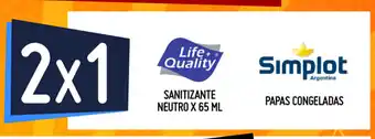 Walmart 2x1 Life Quality Sanitizante Neutro x 65ml, Simplot Papas Congeladas oferta