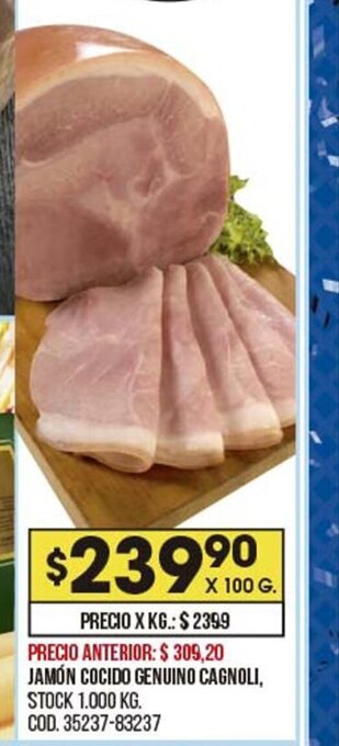 Coto Jamón Cocido Genuino Cagnoli oferta