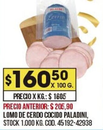 Coto Lomo de Cerdo Cocido Paladini oferta