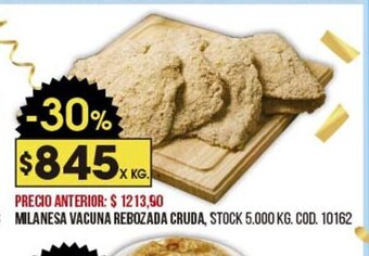 Coto Milanesa Vacuna Rebozada Cruda oferta