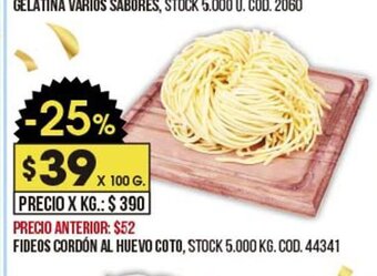 Coto Fideos Cordón Al Huevo Coto oferta