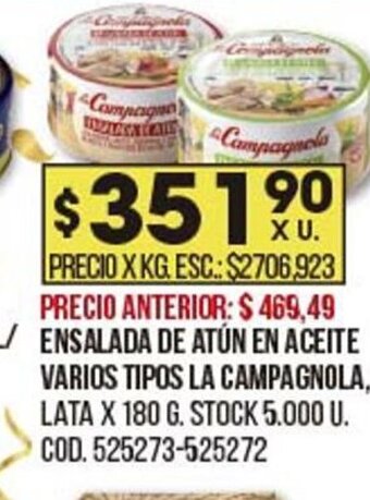 Coto Ensalada de Atún En Aceite Varios Tipos La Campagnola oferta