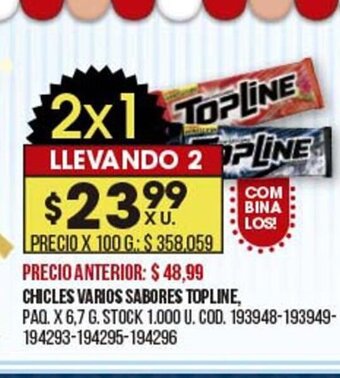 Coto Chicles Varios Sabores Topline oferta