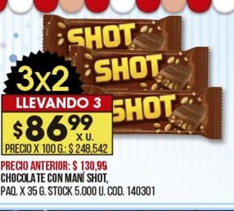 Coto Chocolate Con Mani Shot oferta