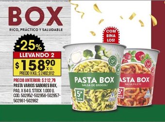Coto Pasta Varios Sabores Box oferta
