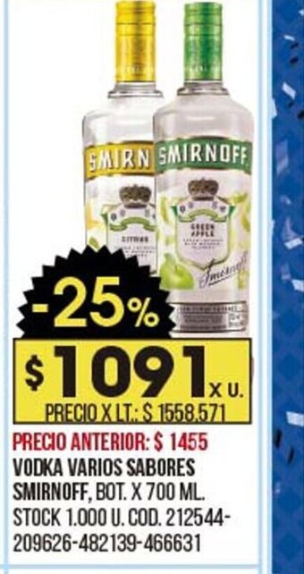 Coto Vodka Varios Sabores Smirnoff oferta