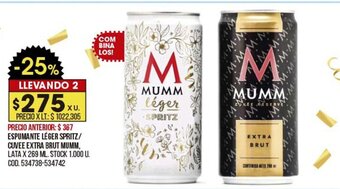 Coto Espumante Léger Spritz Cuvee Extra Brut Mumm oferta