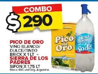 Carrefour Maxi Vino blanco/dulce/tinto pico de oro x 1l oferta