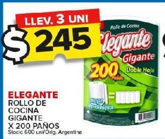 Carrefour Maxi Rollo de cocina elegante x 200 paños oferta