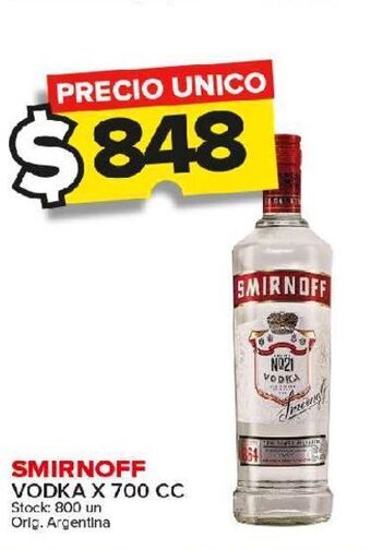 Carrefour Maxi Vodka smirnoff x 700cc oferta