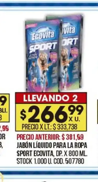Coto Jabón Líquido Para Ropa Sport Ecovita oferta