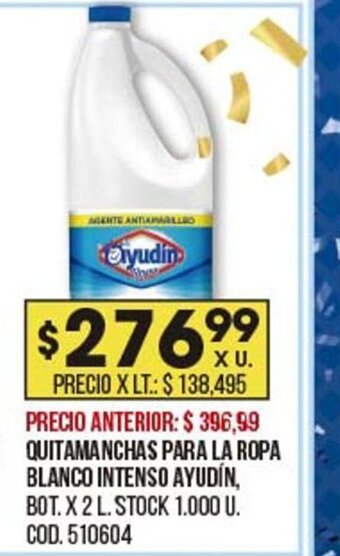 Coto Quitamanchas Para La Ropa Blanco Intenso Ayudin oferta