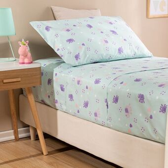 Arredo Juego de sábanas 1 plaza elefante flor oferta