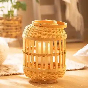 Arredo Fanal rattan y bamboo mediano oferta