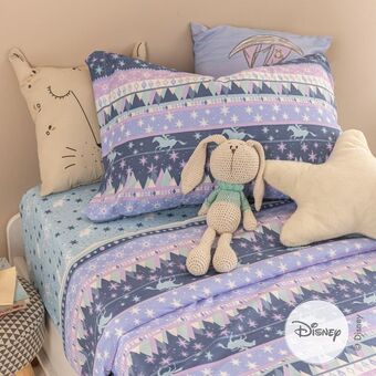 Arredo Juego de sábanas 1 plaza rayado frozen oferta