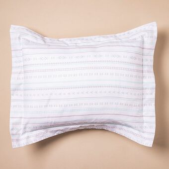 Arredo Funda de almohadón con pestaña rayitas triángulos oferta