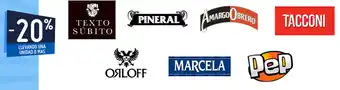 Walmart -20% Texto Súbito, Orloff, Marcel, Pineral, Amargo Obrero, Marcela, Pep, Tacconi oferta