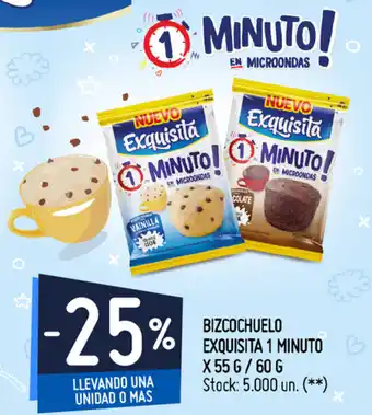 Walmart -25% Exquisita 1 Minuto Bizcochuelo x 55g/60g oferta