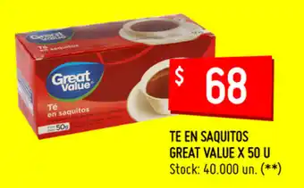 Walmart Great Value Te En Saquitos x 50u oferta