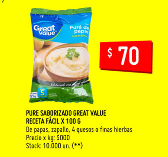 Walmart Great Value Pure Saborizado Receta Fácil x 100g oferta