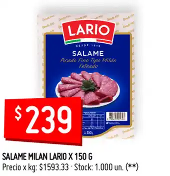 Walmart Lario Salame Milan x 150g oferta
