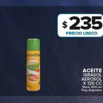 Carrefour Maxi Aceite girasol aerosol x 120 cc oferta