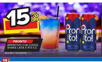 Carrefour Maxi Pronto aperitivo c-alcohol shake lata x 473 cc oferta