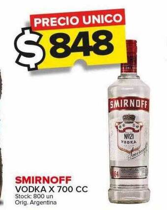 Carrefour Maxi Smirnoff vodka x 700 cc oferta