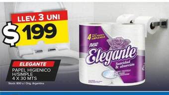 Carrefour Maxi Elegante papel higienico h-simple 4 x 30 mts oferta