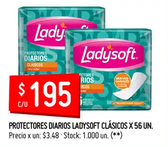 Walmart Ladysoft Clásicos Protectores Diarios x 56un oferta