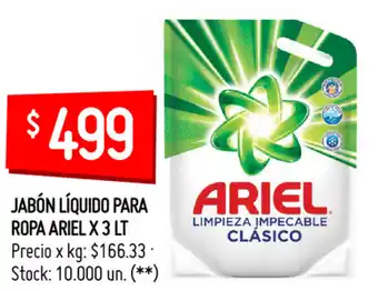 Walmart Ariel Jabón líquido para Ropa x 3lt oferta
