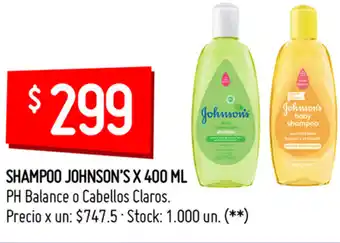 Walmart Johnson's Shampoo x 400ml oferta