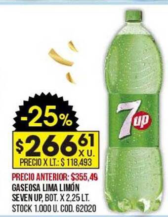 Gaseosa lima limón seven up