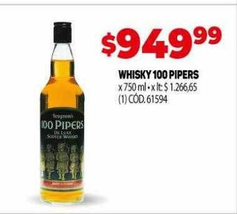 Makro Whisky 100 pipers oferta