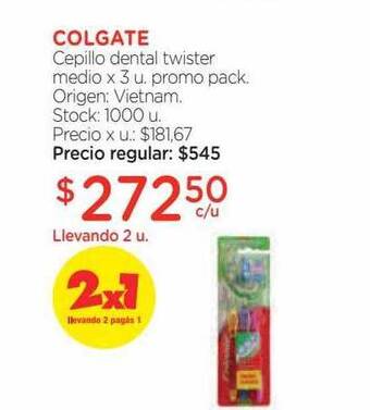 Farmacity Colgate cepillo dental twister medio oferta
