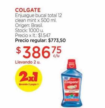 Farmacity Colgate enjuague bucal total 12 clean mint oferta