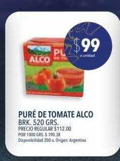 Supermercados Vea Puré de tomate alco oferta