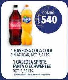 Supermercados Vea 1 gaseosa coca cola 1 gaseosa sprite fanta o schweppes oferta