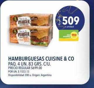 Supermercados Vea Hamburguesas cuisine & co oferta