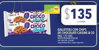 Supermercados Vea Galletitas con chips de chocolate cuisine & co oferta