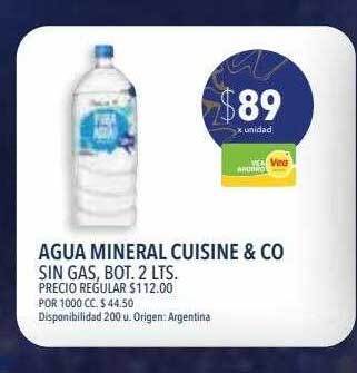 Supermercados Vea Agua mineral cuisine & co oferta