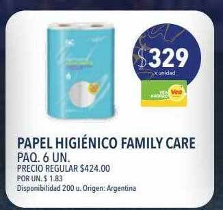 Supermercados Vea Papel higiénico family care oferta