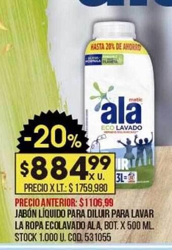 Coto Jabón líquido para diluir para lavar la ropa ecolavado ala oferta