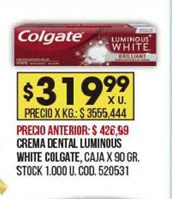 Coto Crema dental luminous white colgate oferta